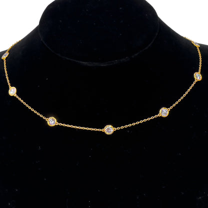 14k Gold Standard Stationed Lab-Grown Diamond by the Yard Necklace