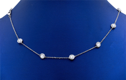 14k Gold Standard Stationed Lab-Grown Diamond by the Yard Necklace