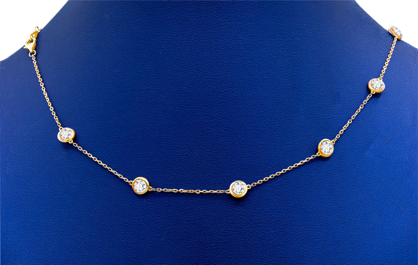 14k Gold Standard Stationed Lab-Grown Diamond by the Yard Necklace