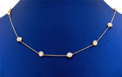 14k Gold Standard Stationed Lab-Grown Diamond by the Yard Necklace