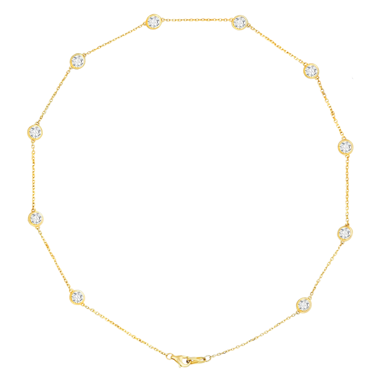 14k Gold Standard Stationed Lab-Grown Diamond by the Yard Necklace