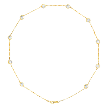 14k Gold Standard Stationed Lab-Grown Diamond by the Yard Necklace
