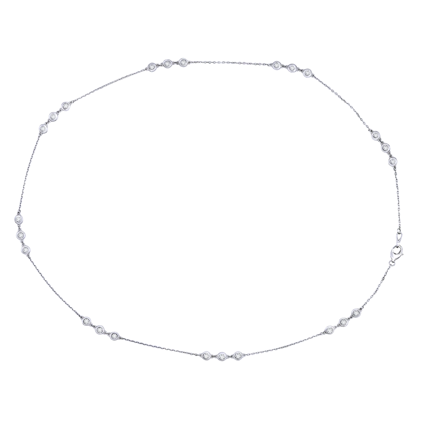 14k Gold Trio-Stationed Lab-Grown Diamond by the Yard Necklace