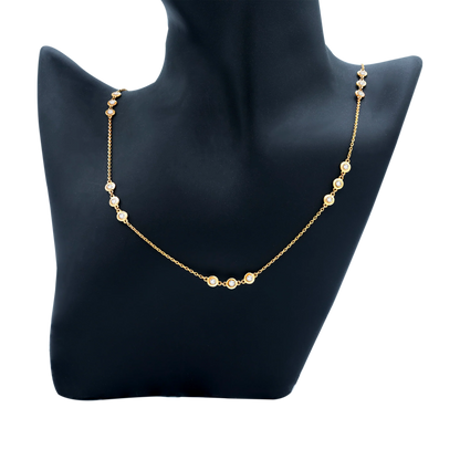 14k Gold Trio-Stationed Lab-Grown Diamond by the Yard Necklace
