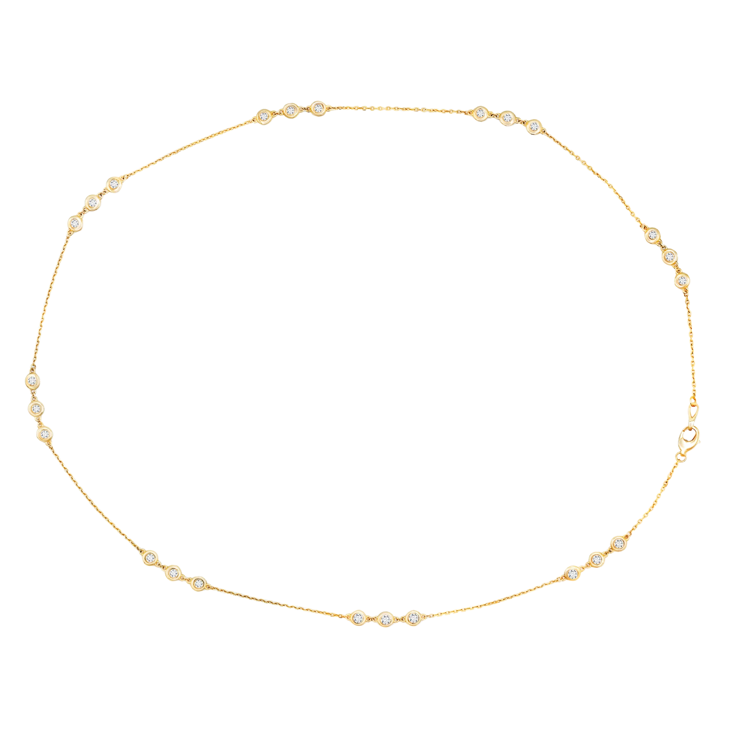 14k Gold Trio-Stationed Lab-Grown Diamond by the Yard Necklace