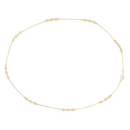 14k Gold Trio-Stationed Lab-Grown Diamond by the Yard Necklace