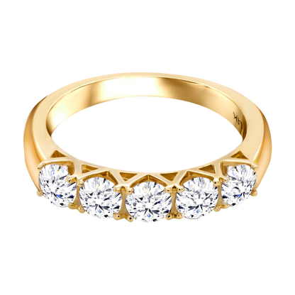 5-Stone 4-Prong Half Eternity Lab-Grown Diamond Ring - 14k Gold