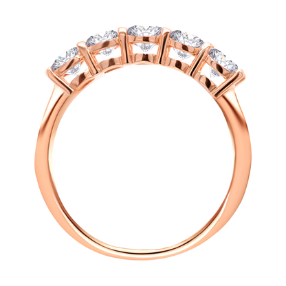 5-Stone Shared Prong Half Eternity Lab-Grown Diamond Ring – 14k Gold