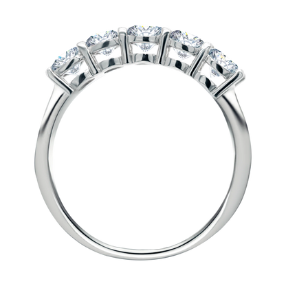 5-Stone Shared Prong Half Eternity Lab-Grown Diamond Ring – 14k Gold