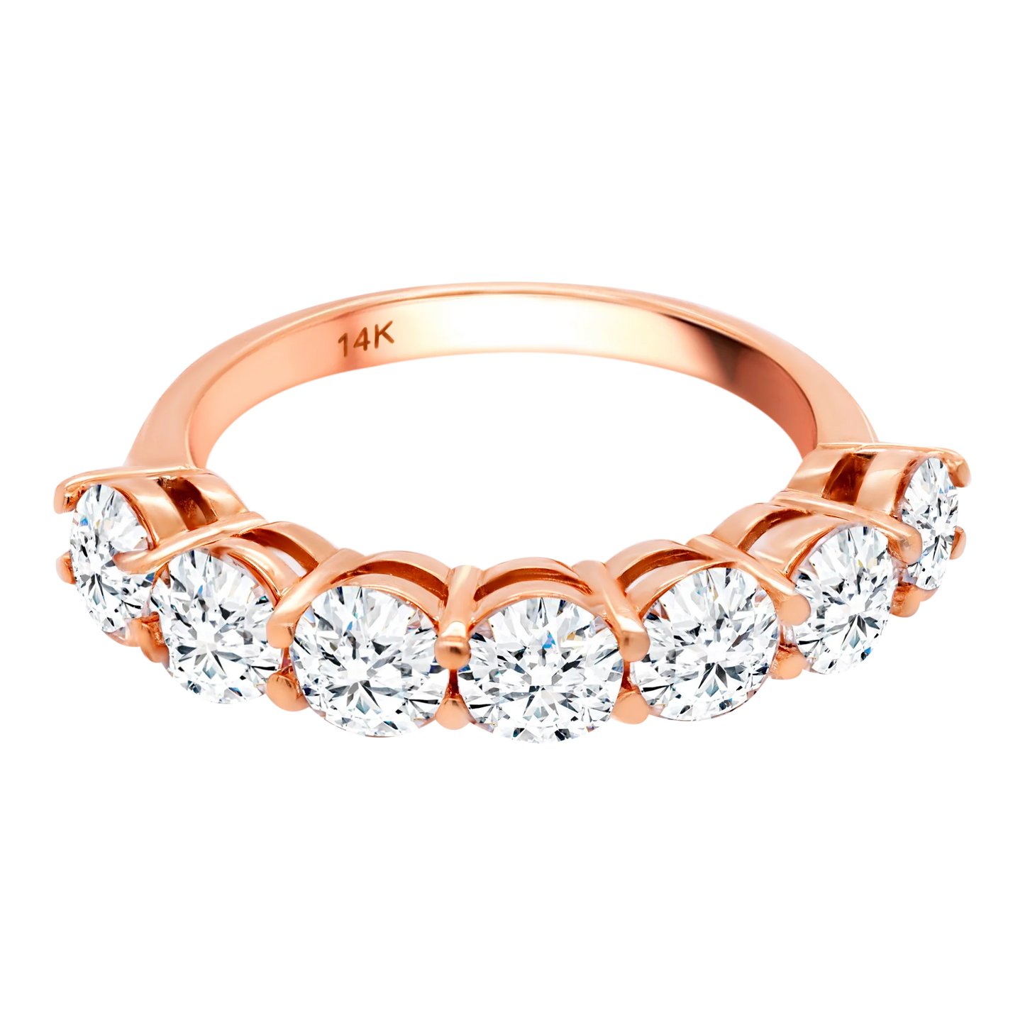 7-Stone Shared Prong Half Eternity Lab-Grown Diamond Ring