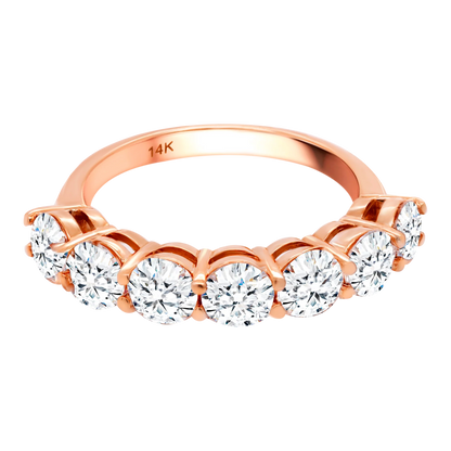 7-Stone Shared Prong Half Eternity Lab-Grown Diamond Ring