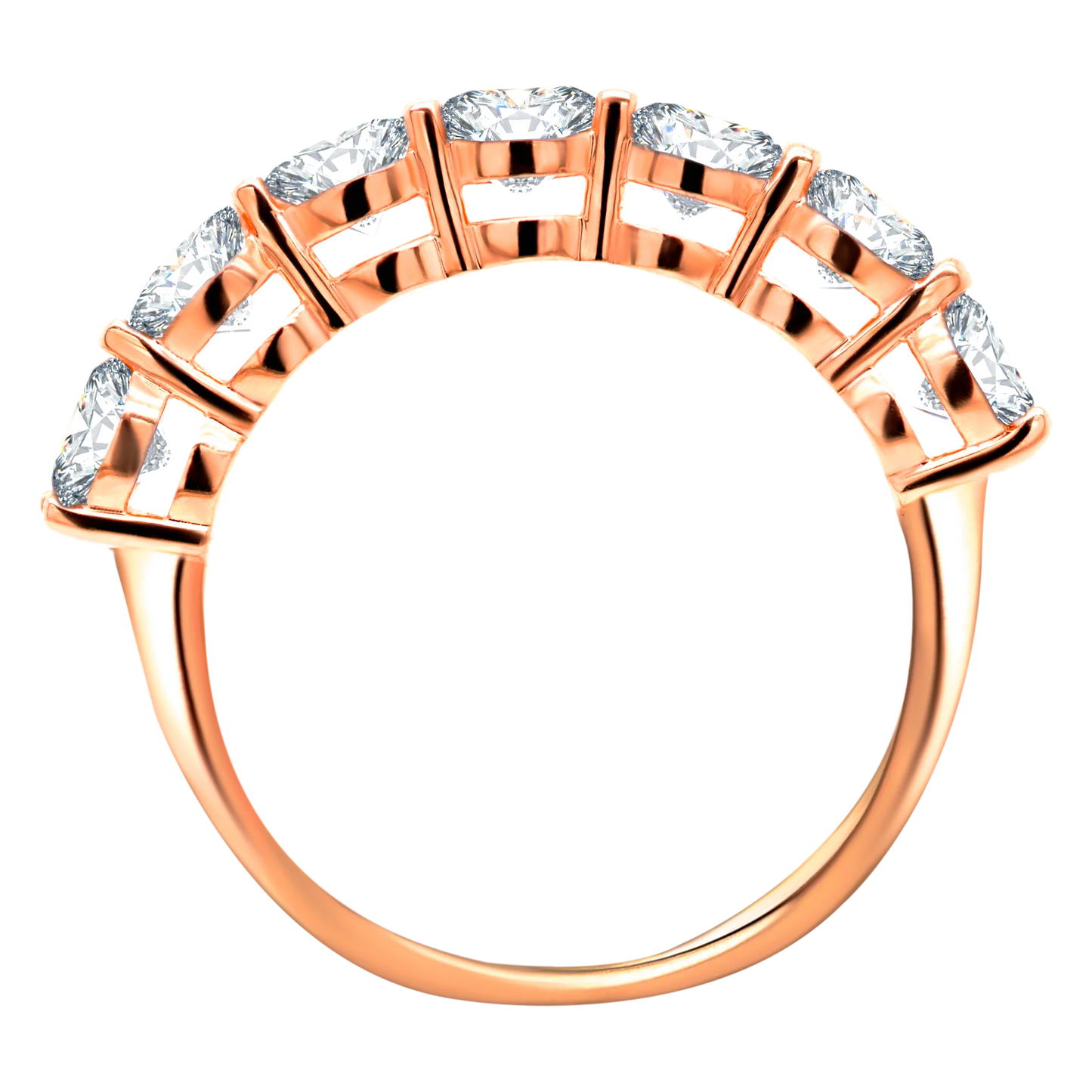 7-Stone Shared Prong Half Eternity Lab-Grown Diamond Ring