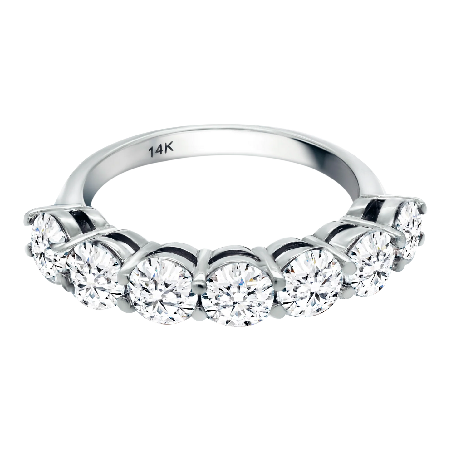 7-Stone Shared Prong Half Eternity Lab-Grown Diamond Ring