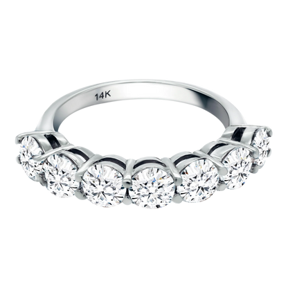 7-Stone Shared Prong Half Eternity Lab-Grown Diamond Ring