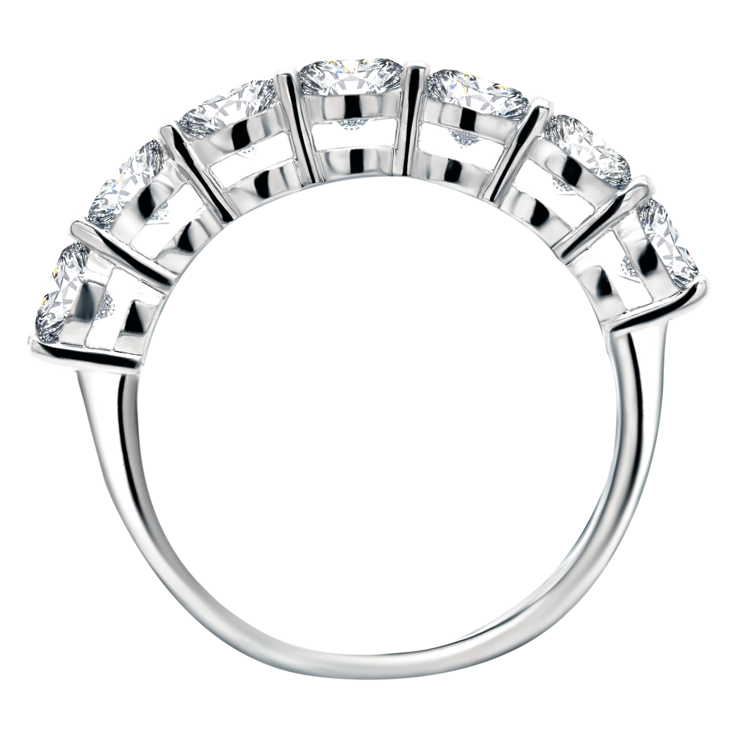 7-Stone Shared Prong Half Eternity Lab-Grown Diamond Ring