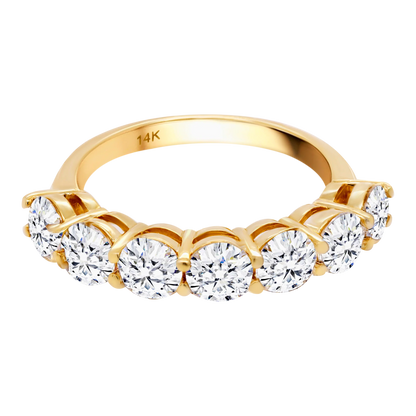 7-Stone Shared Prong Half Eternity Lab-Grown Diamond Ring