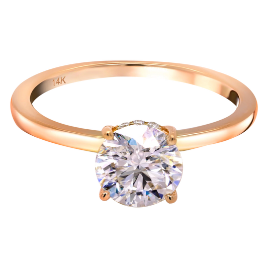 14k Gold Hidden Halo Lab-Grown Diamond Engagement Ring