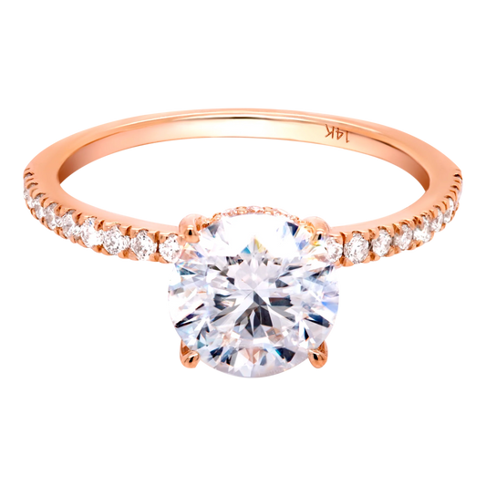 14k Gold Full Glamour Lab-Grown Diamond Engagement Ring