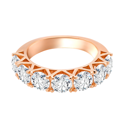 7-Stone 4-Prong Half Eternity Lab-Grown Diamond Ring – 14k Gold