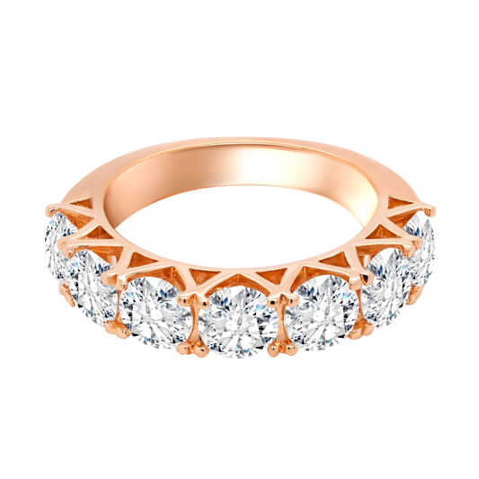 7-Stone 4-Prong Half Eternity Lab-Grown Diamond Ring – 14k Gold