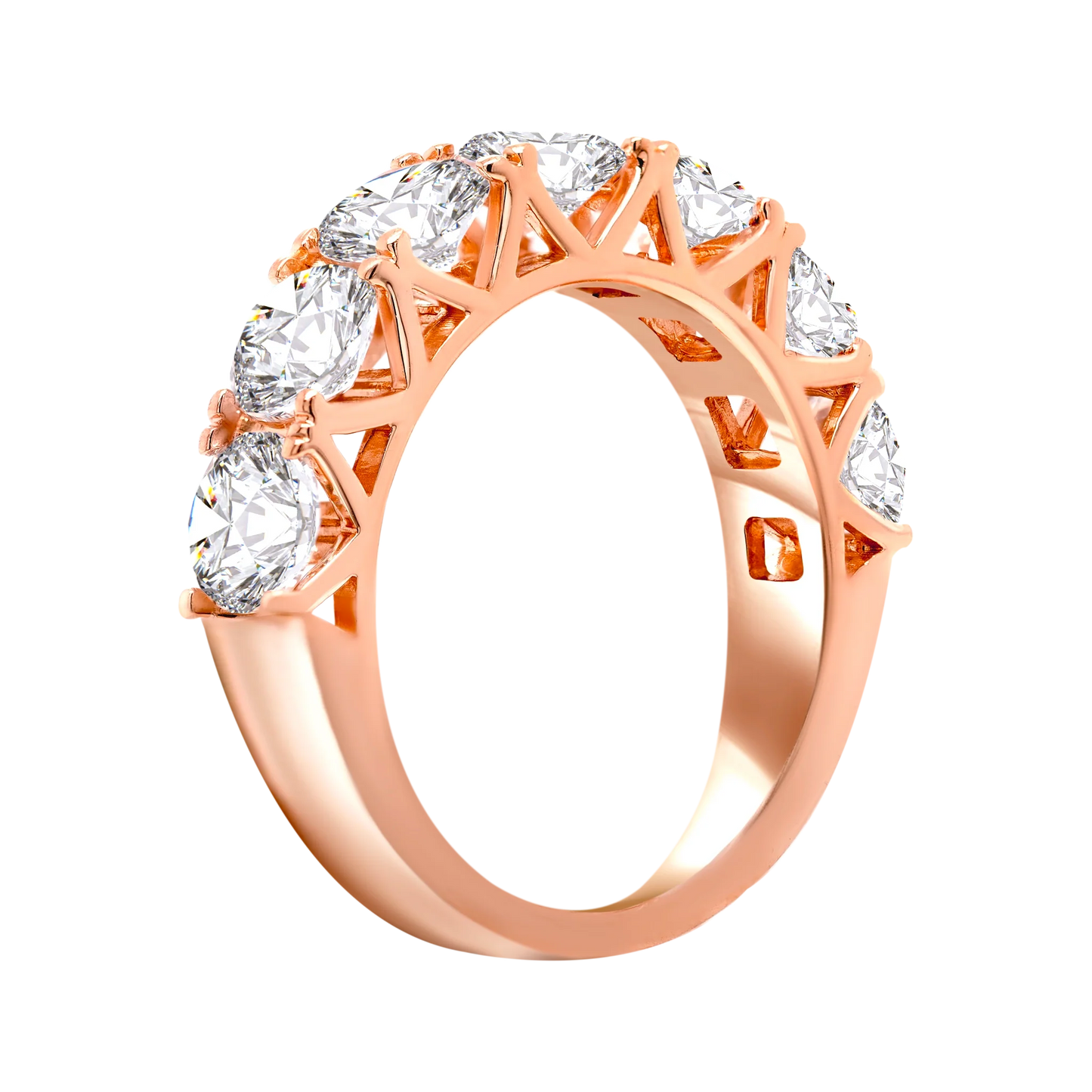 7-Stone 4-Prong Half Eternity Lab-Grown Diamond Ring – 14k Gold