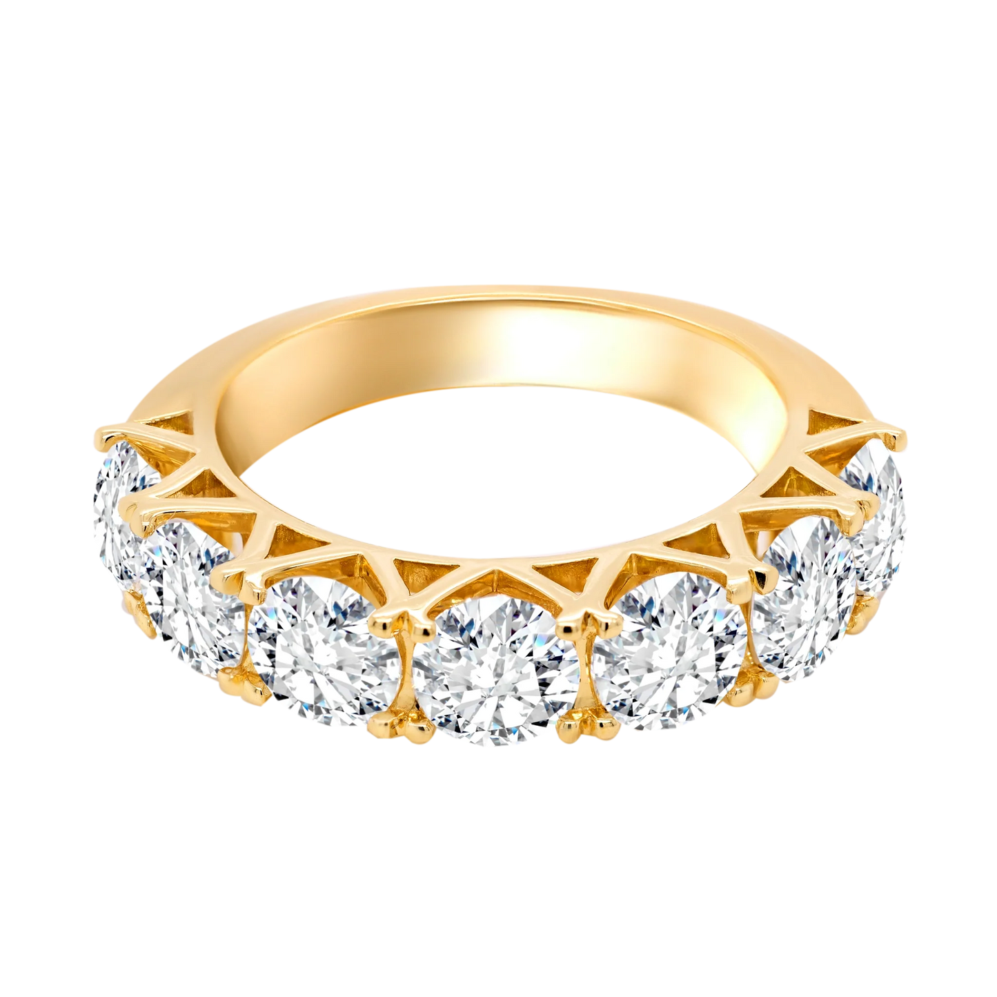 7-Stone 4-Prong Half Eternity Lab-Grown Diamond Ring – 14k Gold