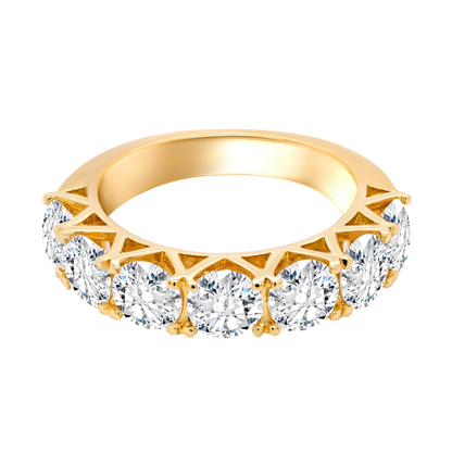 7-Stone 4-Prong Half Eternity Lab-Grown Diamond Ring – 14k Gold