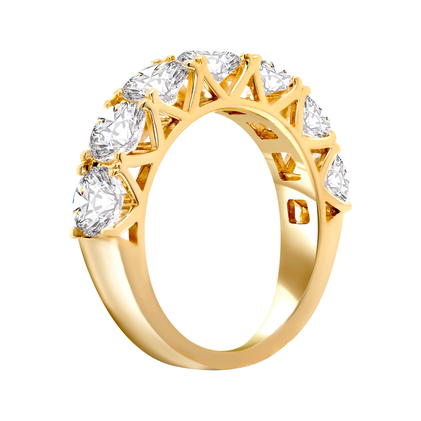 7-Stone 4-Prong Half Eternity Lab-Grown Diamond Ring – 14k Gold