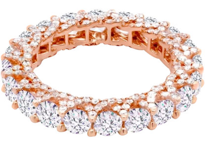 14k Gold Double Row Lab-Grown Diamond Full Eternity Band