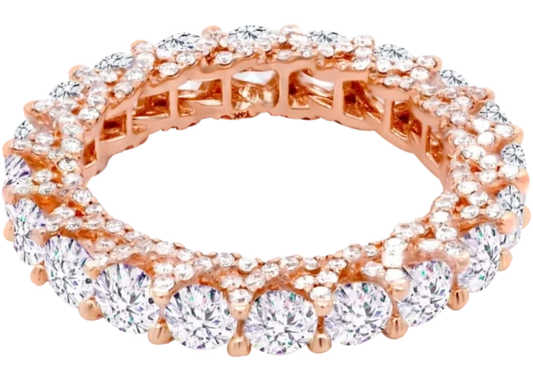 14k Gold Double Row Lab-Grown Diamond Full Eternity Band