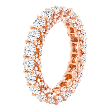 14k Gold Double Row Lab-Grown Diamond Full Eternity Band