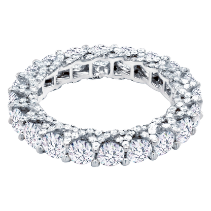 14k Gold Double Row Lab-Grown Diamond Full Eternity Band