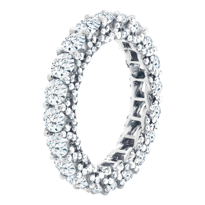 14k Gold Double Row Lab-Grown Diamond Full Eternity Band