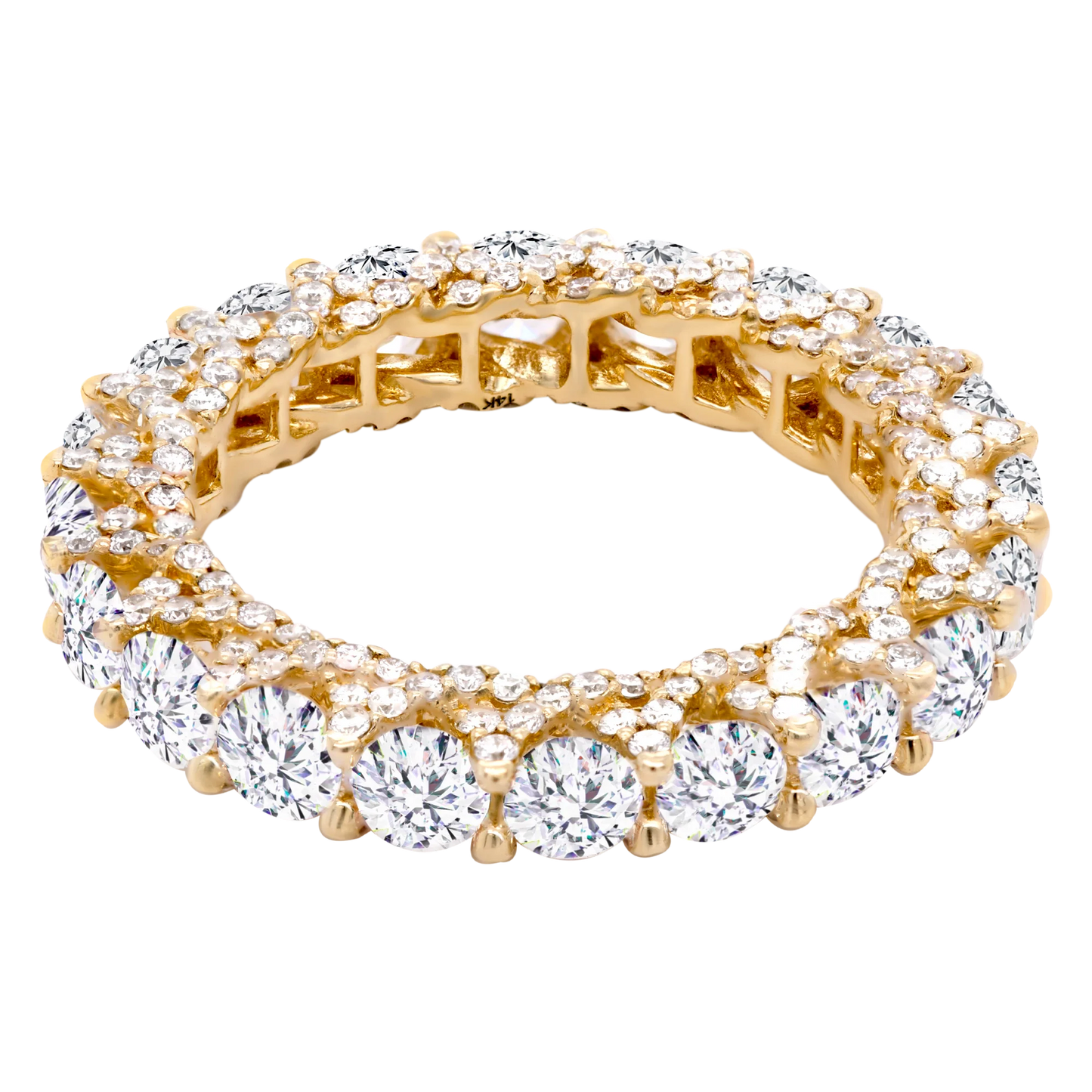 14k Gold Double Row Lab-Grown Diamond Full Eternity Band