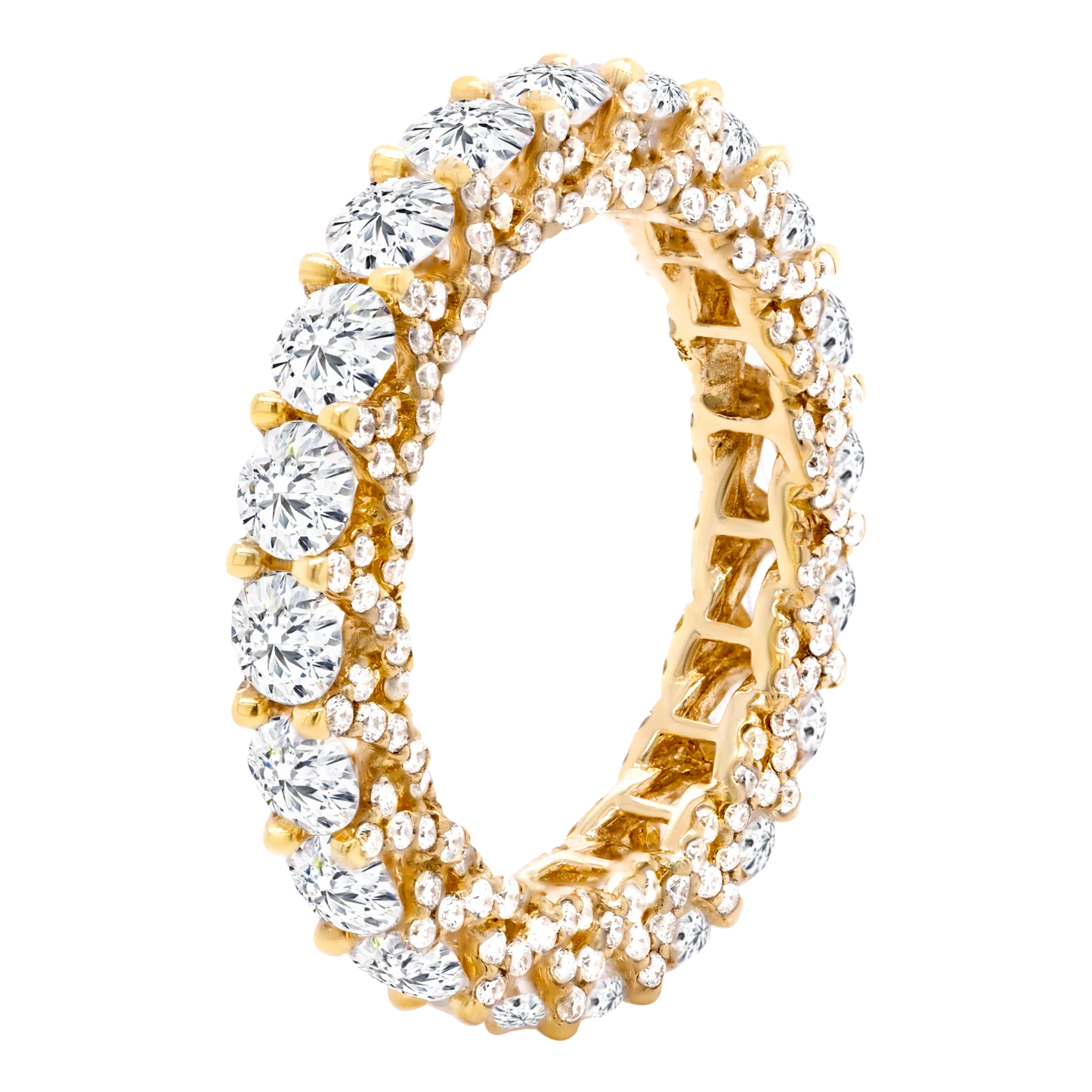 14k Gold Double Row Lab-Grown Diamond Full Eternity Band