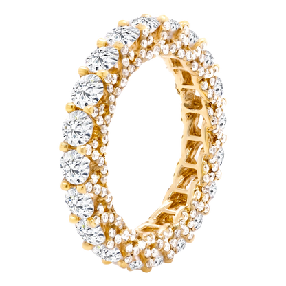 14k Gold Double Row Lab-Grown Diamond Full Eternity Band