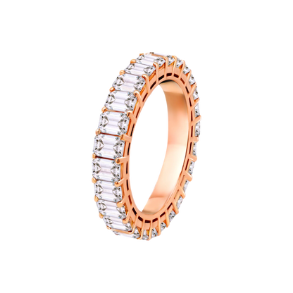 14k Gold Emerald-Cut Lab Diamond Eternity Band