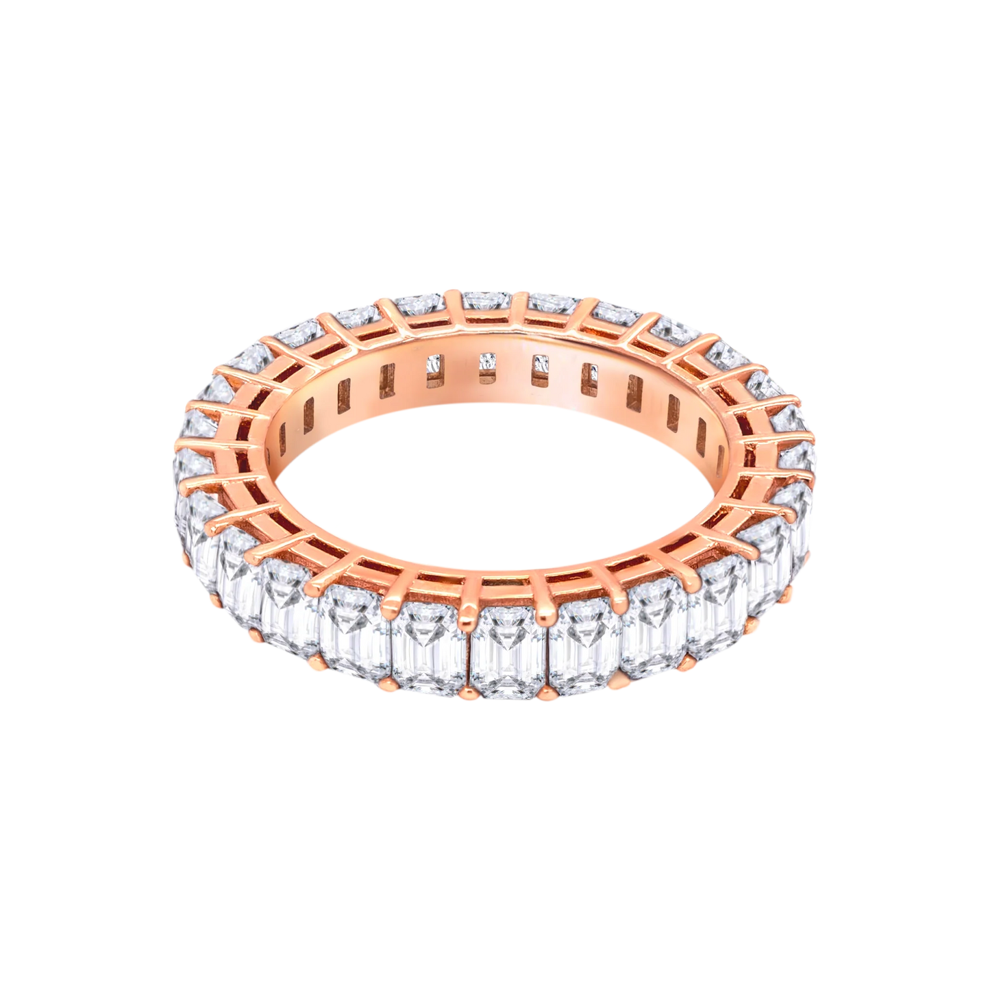 14k Gold Emerald-Cut Lab Diamond Eternity Band