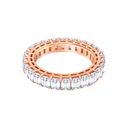 14k Gold Emerald-Cut Lab Diamond Eternity Band