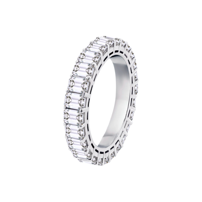 14k Gold Emerald-Cut Lab Diamond Eternity Band