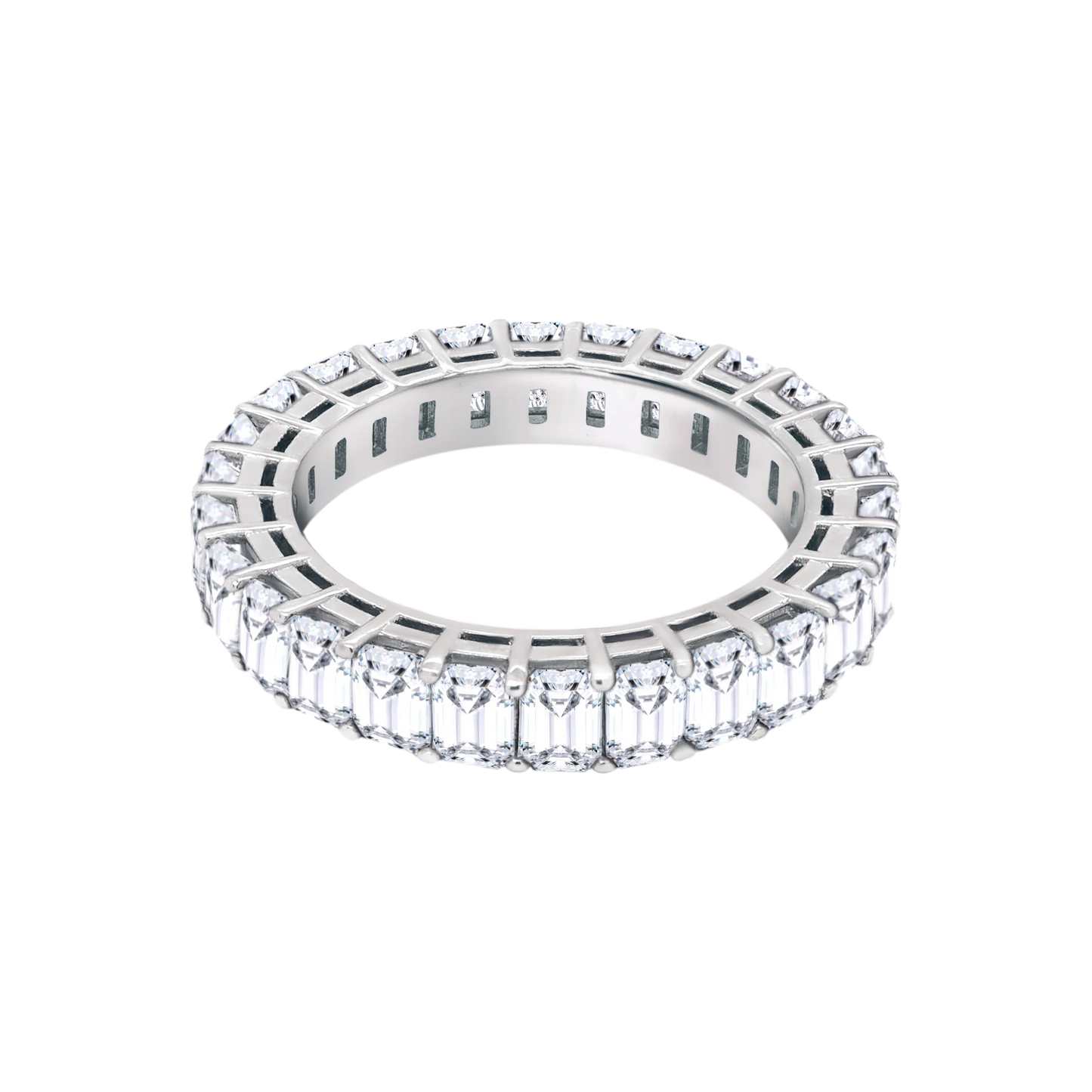 14k Gold Emerald-Cut Lab Diamond Eternity Band