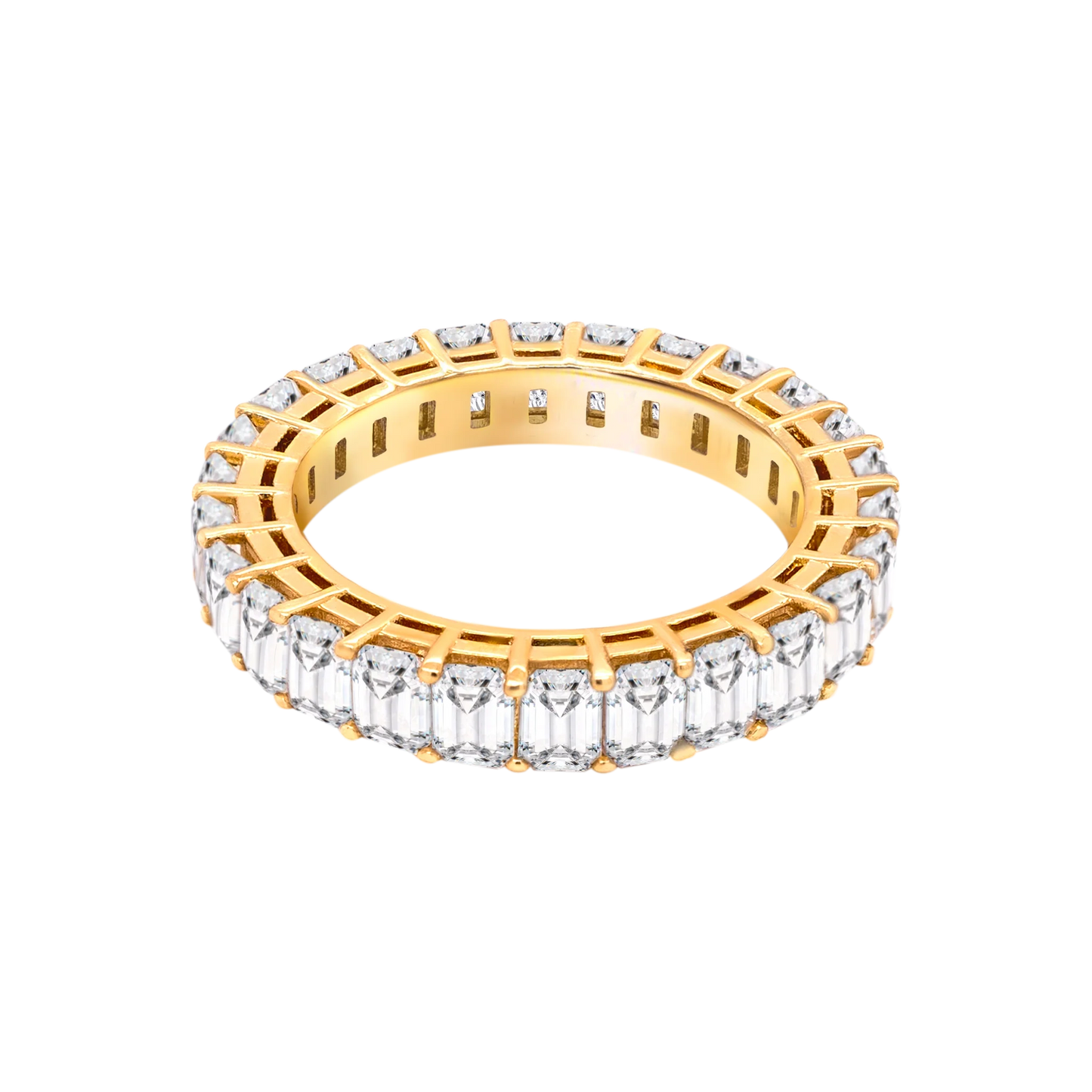 14k Gold Emerald-Cut Lab Diamond Eternity Band