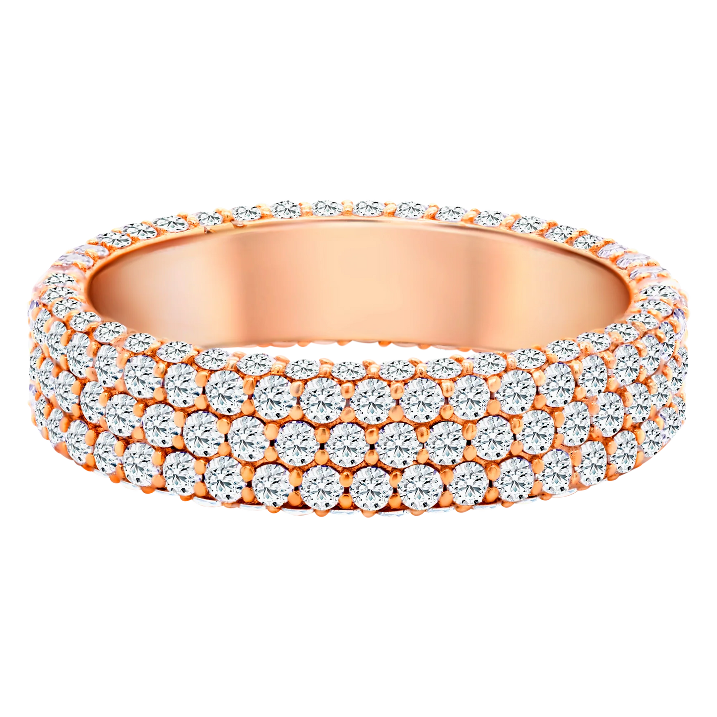 14k Gold Triple Row Lab-Grown Diamond Eternity Band