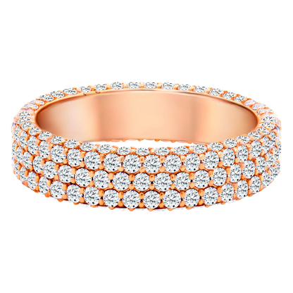14k Gold Triple Row Lab-Grown Diamond Eternity Band