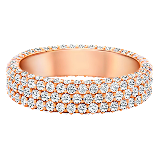 14k Gold Triple Row Lab-Grown Diamond Eternity Band