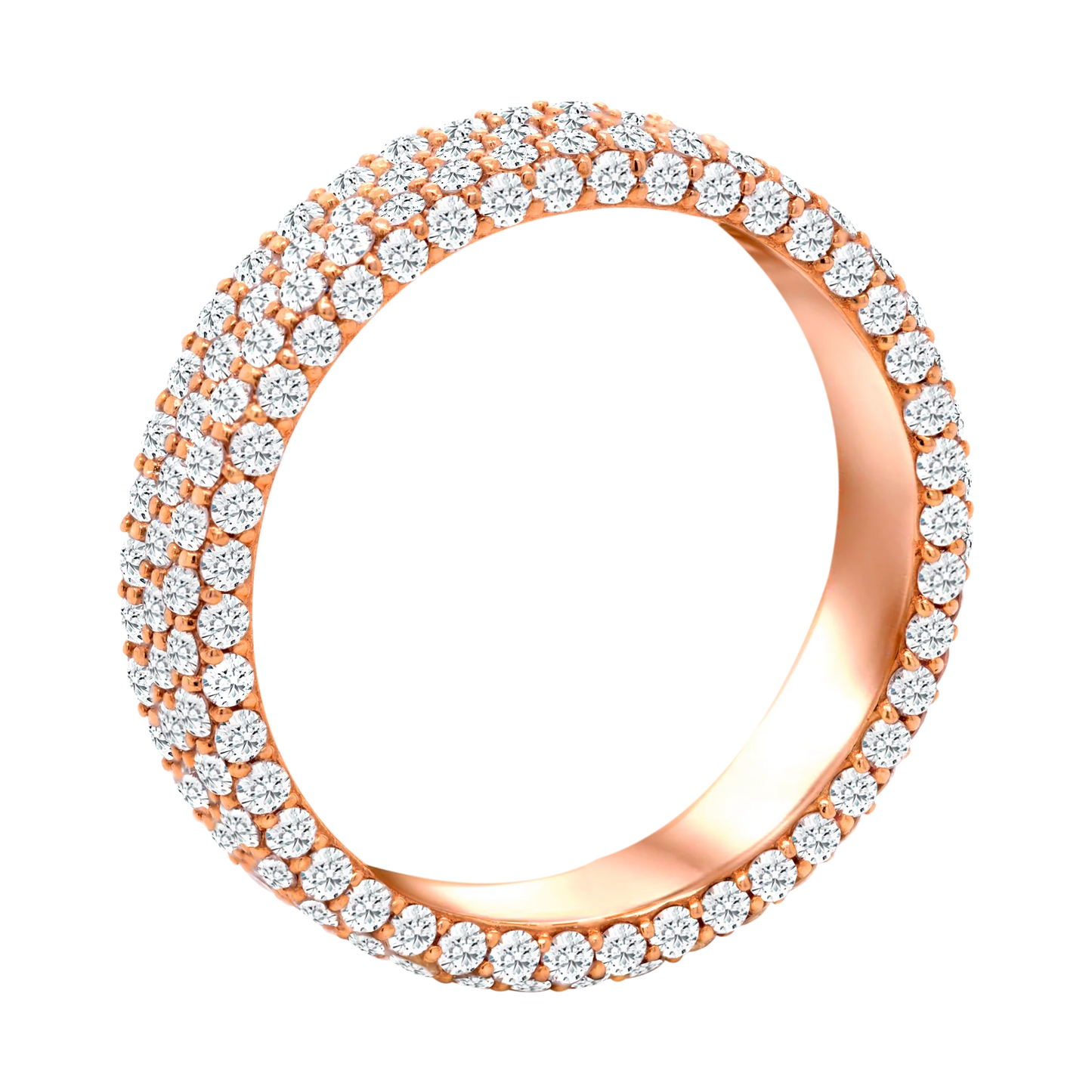 14k Gold Triple Row Lab-Grown Diamond Eternity Band