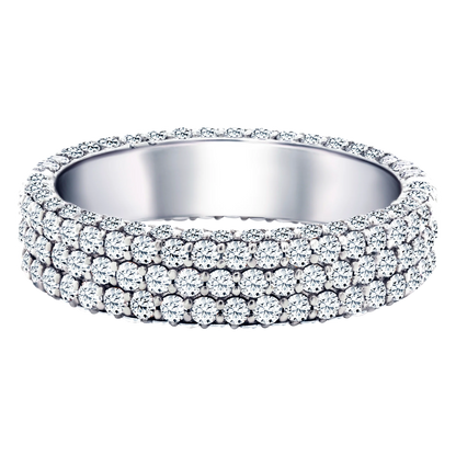 14k Gold Triple Row Lab-Grown Diamond Eternity Band