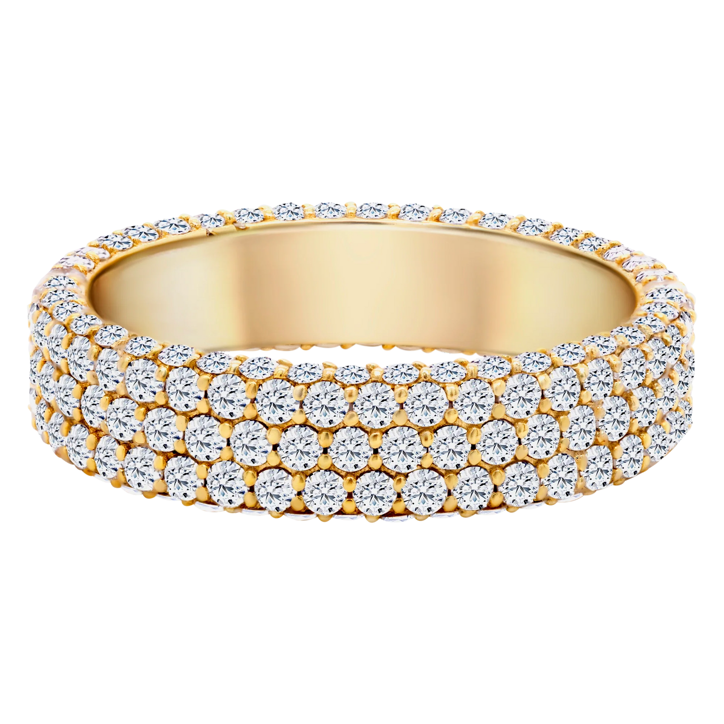 14k Gold Triple Row Lab-Grown Diamond Eternity Band
