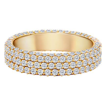 14k Gold Triple Row Lab-Grown Diamond Eternity Band