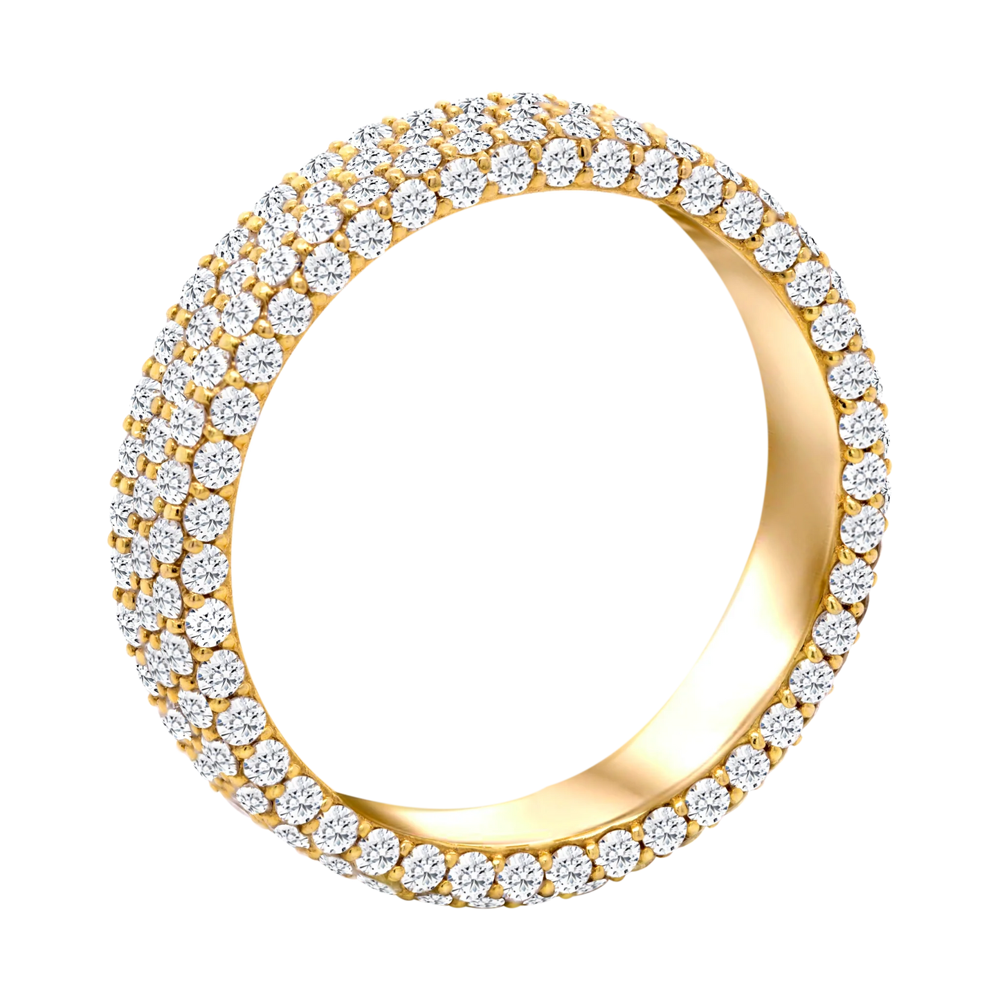 14k Gold Triple Row Lab-Grown Diamond Eternity Band